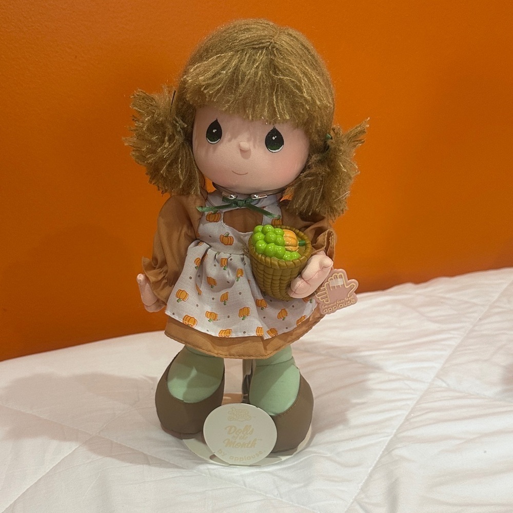 NEW Adorable Doll with Pumpkin Apron